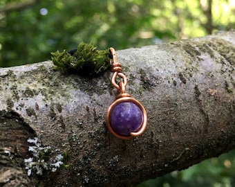 Handmade Lepidolite Pendant Necklace, Minimalist Gift