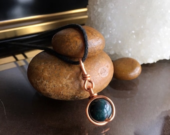 Minimalist Bloodstone Pendant Necklace: Healing Stone Jewelry