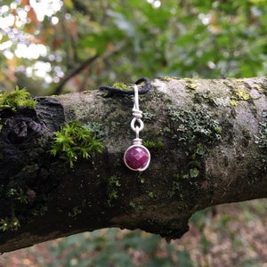 Minimalist Ruby Necklace, Faceted Ruby Pendant, Ruby Jewelry