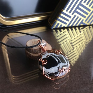 Schwarze septäre Halskette, schwarz Septarian und Herkimer Diamomd Halskette