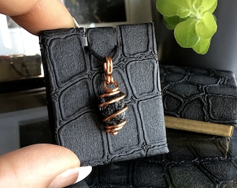 Raw Black Tourmaline Pendant Necklace: Protective Crystal Jewelry