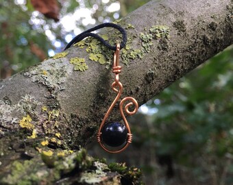 Shungite Pendant Necklace, Minimalist Jewelry