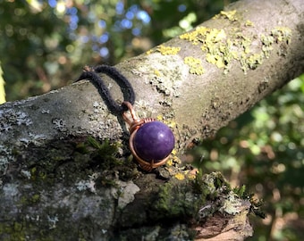 Lepidolite Gemstone Pendant Necklace, Box