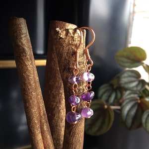 Boucles d’oreilles améthyste, bijoux en améthyste, bijoux en améthyste