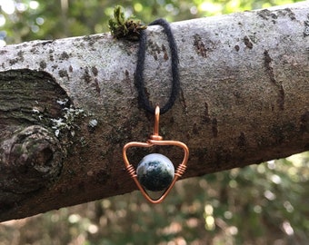 Moss Agate Pendant Necklace, Minimalist Jewelry, Jewellery Gifts