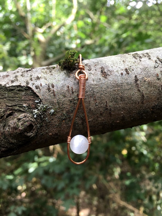 Selenite Necklace, Satin Spar Pendant, Selenite Jewellery