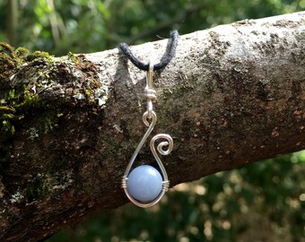 Angelite Pendant Necklace: Handmade Jewelry Gifts, Jewellery