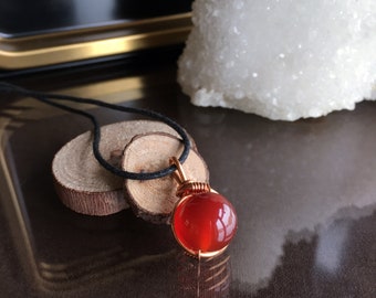 Minimalist Carnelian Necklace, Carnelian Necklace, Carnelian Jewelry