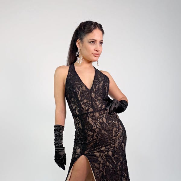 Women’s Lace Tango Dress, Elegant Milonga Evening Gown, Handmade Dancewear Available Red & White