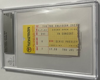 1975 Elvis Presley Concert Ticket Stub Authenticated and Graded 7 Nm by Beckett. Guaranteed. Amazing Elvis Gift. Real Memorabilia