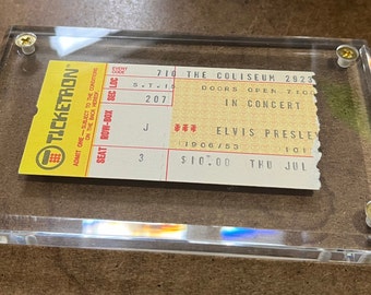 Elvis Presley Concert ticket stub from 1975 Authentic and Original FULL name minus some of the Y. RIP Elvis. Graceland. Elvis Collector.