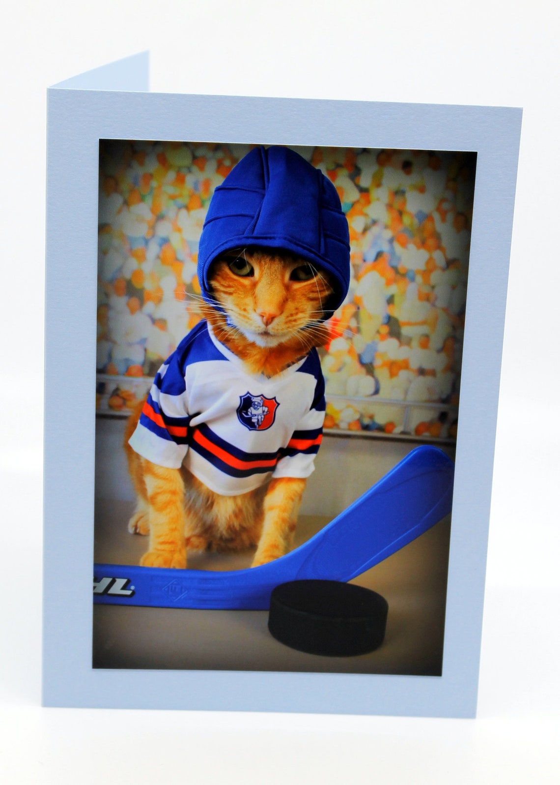 Funny Hockey Cat Cards blank Set of 3 Etsy