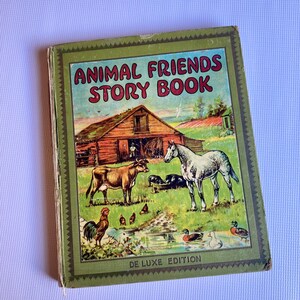 Animal Friends Story Book Deluxe Edition by Watty Piper | 1928 The Platt and Munk Co, inc | XL Hardcover
