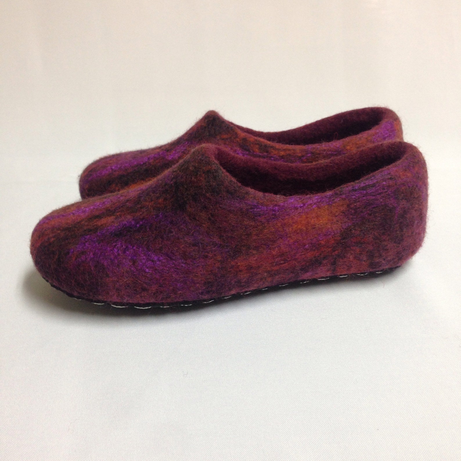 Felted wool slippers Rubber soles non slip slippers Women wool Etsy