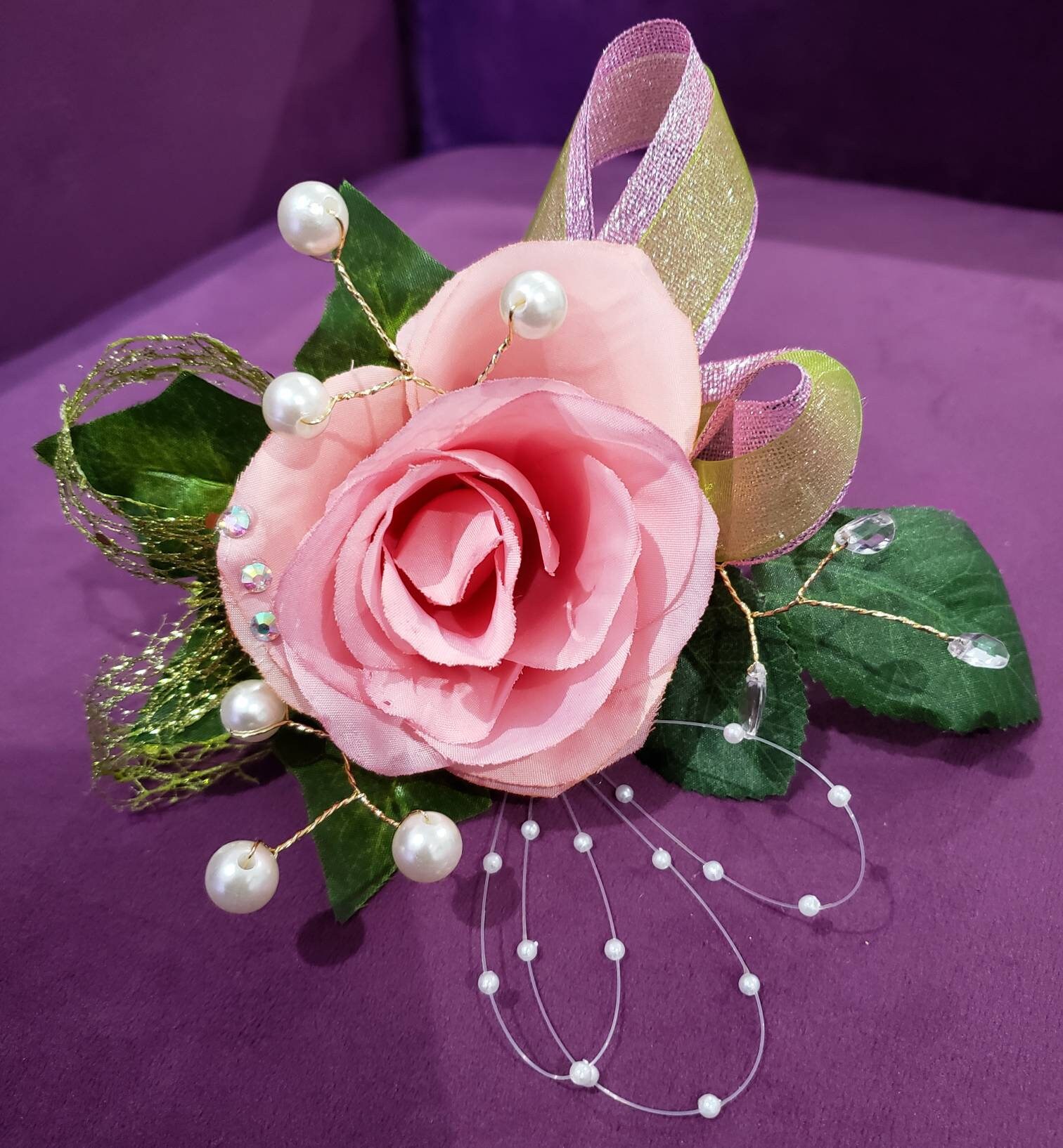 Pink Tea Rose Corsage With Ivy - Etsy