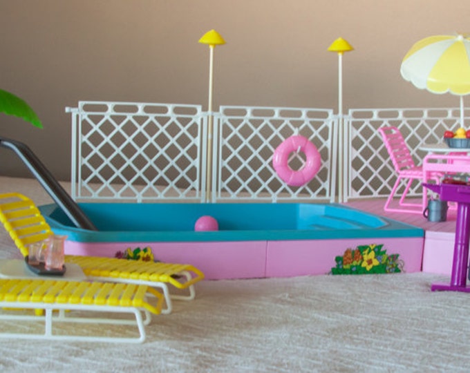 Barbie Tropical Pool & Patio Set / Barbie Pool / Tropical Pool / Barbie Play Set / Vintage