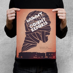 DOCTOR WHO inspired poster - Mummy on the Orient Express
