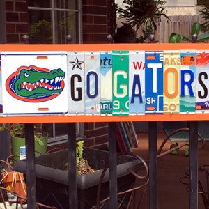 GO GATORS logo- Florida Gators license plate sign, tailgate, graduation gift, Gators football, Florida Gators football, bar decor, dorm room