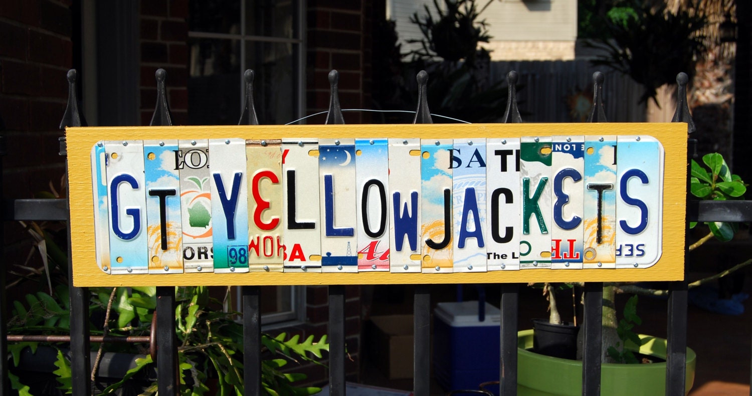2785 Georgia Tech YELLOW JACKETS Ramlin' Wreck license plate 2785 Georgia Tech YELLOW JACKETS Ramlin' Wreck license plate