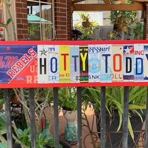 HOTTY TODDY, Ole Miss Rebels - custom license plate sign, graduation gift, tailgate, Ole Miss fan gift, bar decor, Fathers Day, Mississippi