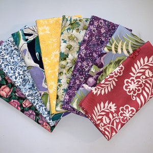 Floral cloth napkin set, Flower napkins, Tea party, eclectic table decor, variety bundle, farmhouse hostess gift, Easter, teacher gift