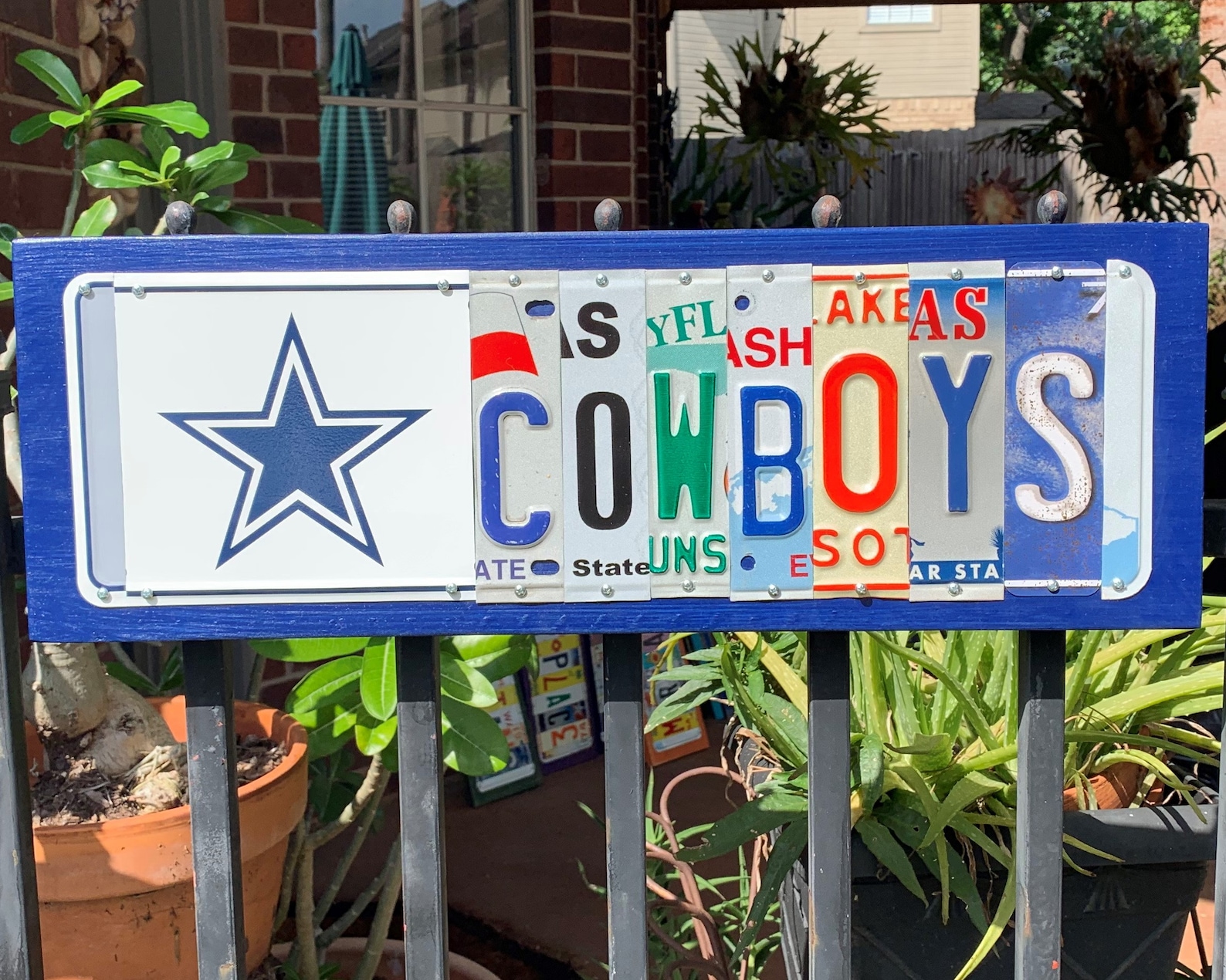 COWBOYS Dallas Cowboys Custom License Plate Sign / Tailgate Etsy