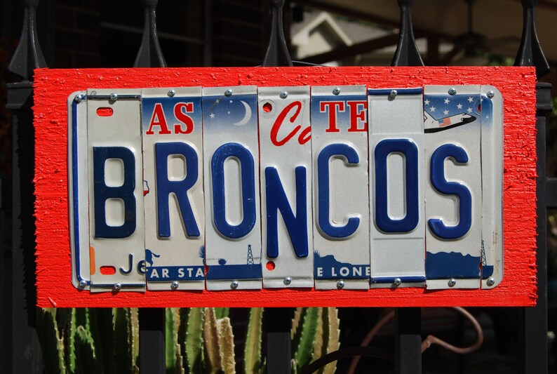 BRONCOS Denver Broncos Custom Football License Plate Etsy India