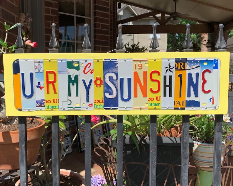 U R MY SUNSHINE You Are My Sunshine Vintage License Plate Etsy