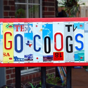 GO COOGS / Custom License Plate Sign, Sports Sign, Bar Decor, Fathers ...