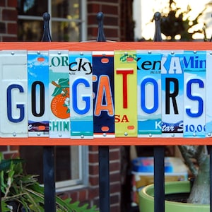 GO GATORS - Florida Gators license plate sign / tailgate, alumni, graduation gift, bar decor, Fathers day, personalized sign, dorm room
