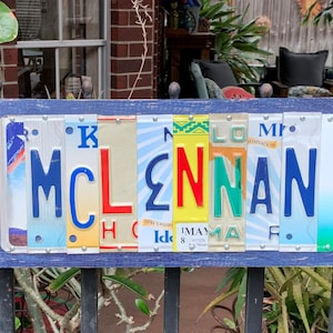 Custom 8 letter license plate sign - personalized, vintage wood sign, build your own, bar decor, patio sign