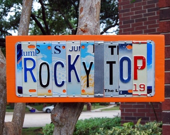 ROCKY TOP - University of Tennessee Volunteers - custom license plate sign / tailgate / alumni / graduation gift