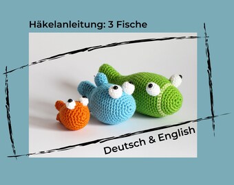 Crochet pattern: 3 fishes