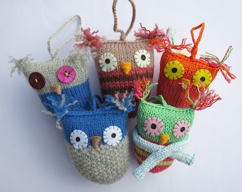 PDF knitting instructions owl for hanging
