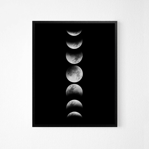 Mond Abstrakt Kunst Digital Druck Schonen Raum Mond Etsy