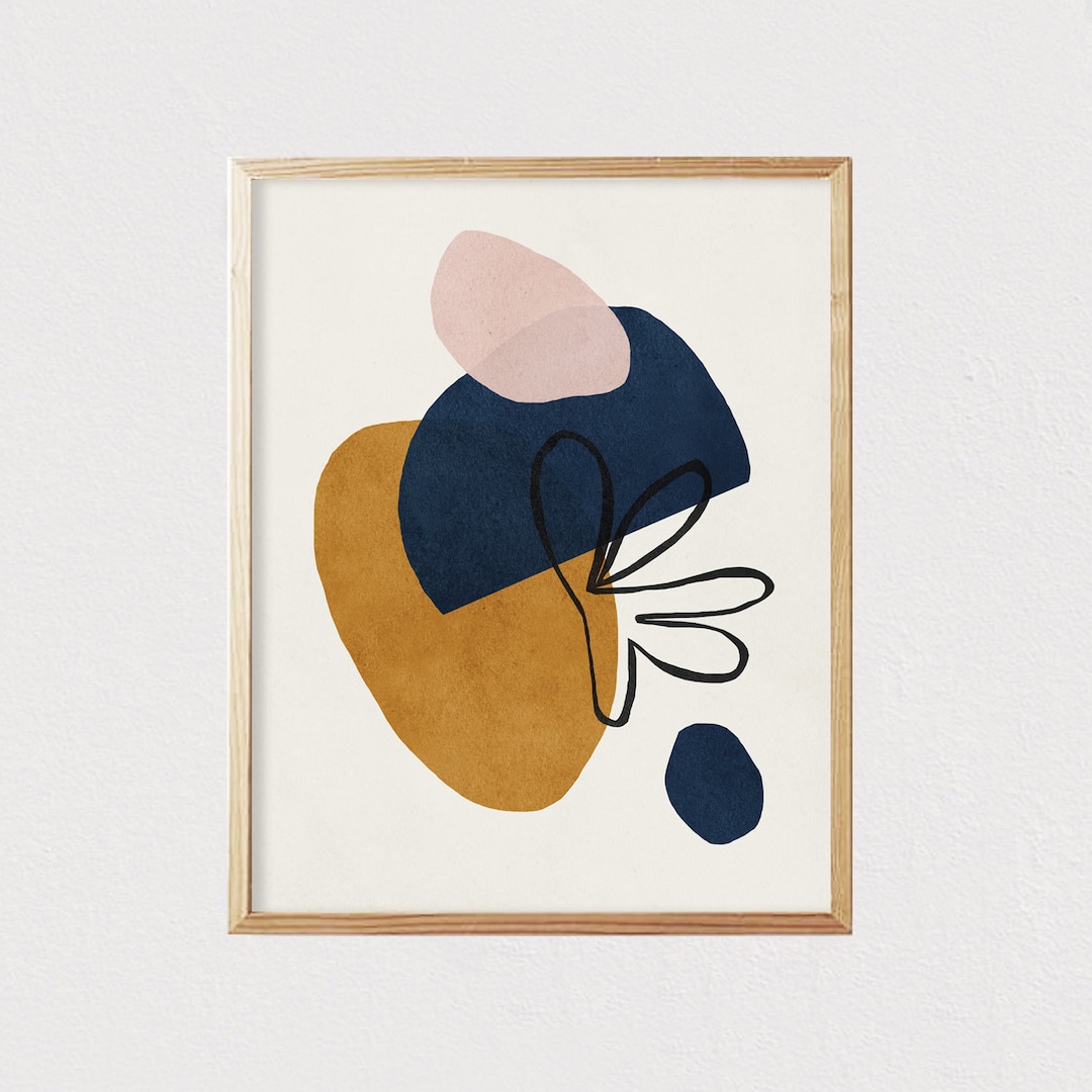 Abstract Neutral Art Print - Mid Century Modern Wall Art - Minimalist ...