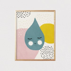 Drop eyelashes art - Mid century modern kids wall art - Children&#39;s art - Kids decor - Nursery room interior decor  - DIGITAL DOWNLOAD 16x20