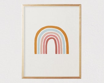 Rainbow - Mid century modern kids wall art - Children's wall art - Kids room decor - Nursery room interior decor  - DIGITAL DOWNLOAD 16x20