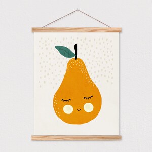 Pear art Mid century modern kids wall art Children's wall art Kids room decor Nursery room interior decor DIGITAL DOWNLOAD 16x20 image 2