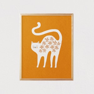 Gato divertido animal impresión - Arte moderno de la pared del siglo medio - Arte de los niños - Decoración de los niños - Decoración interior de la habitación de la guardería - DESCARGA DIGITAL 16x20