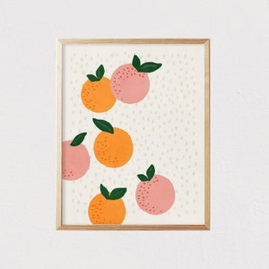 Oranges Abstract print - Mid century modern wall art - Children's art - Kids decor - Nursery room interior decor  - DIGITAL DOWNLOAD 16x20