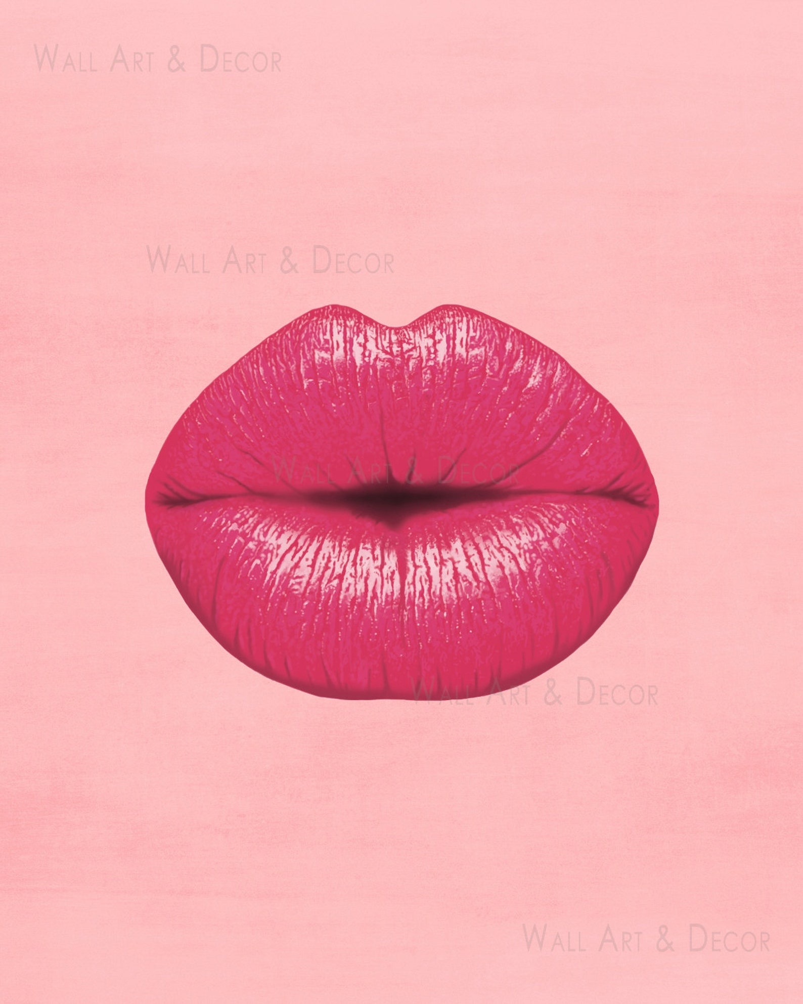 Lips Kiss Pink Abstract art digital print Trendy modern Etsy