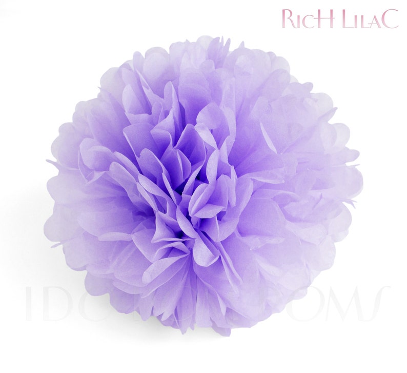Rich Lilac Lavender Purple Tissue Paper Pom Poms Wedding Etsy