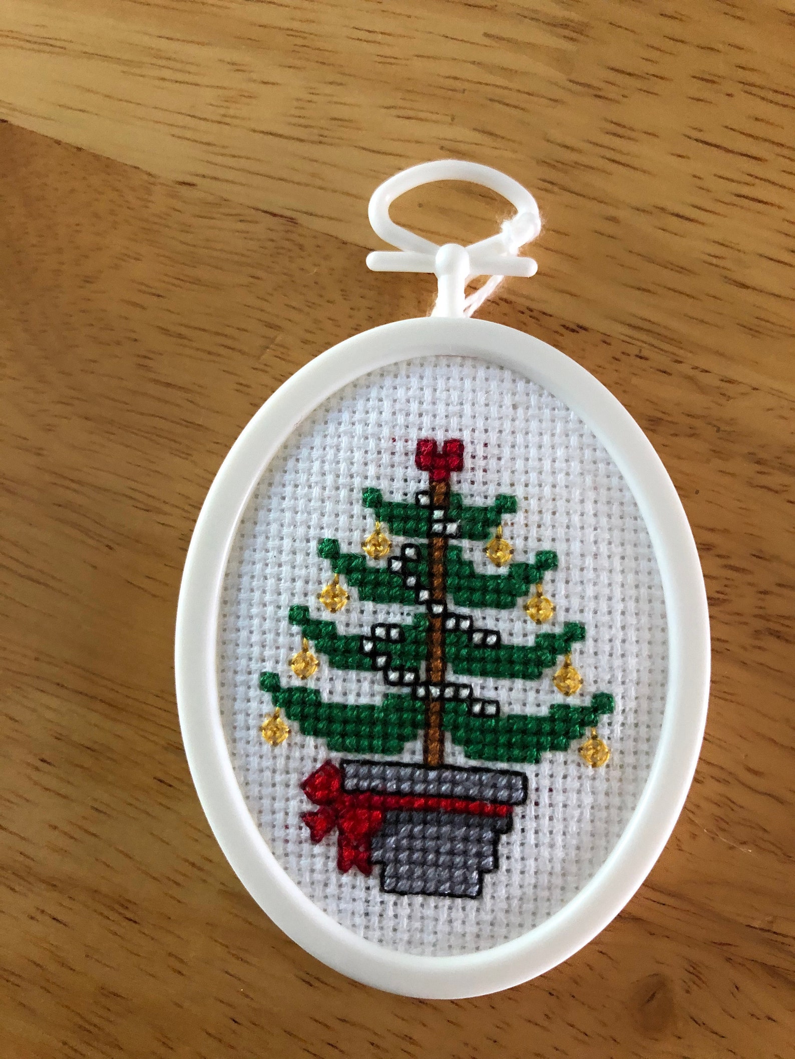 Crossstitch Christmas Tree Mini Ornament Etsy