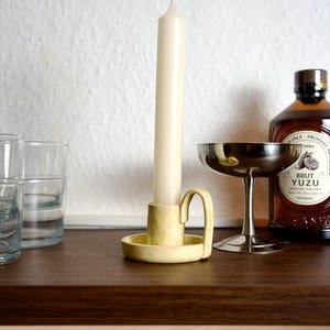 NEUE FARBE !!! Bunte Kerzenhalter aus Keramik mit Tropfschale und Griff 7x6cm