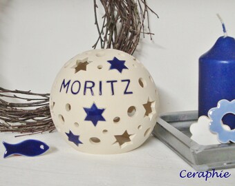 Naamlamp "Moritz" 11 cm, 16 cm, 20 cm diameter