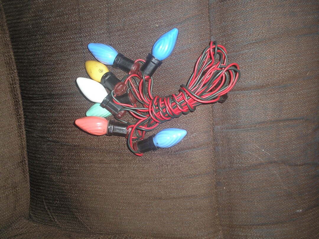 A Set of Vintage Christmas Tree Lights, With 7 Bulbs Etsy