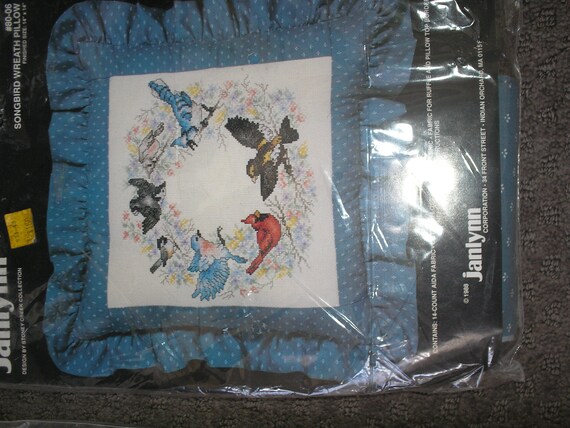 Songbird Counted Cross Stitch Pillow Kit Etsy
