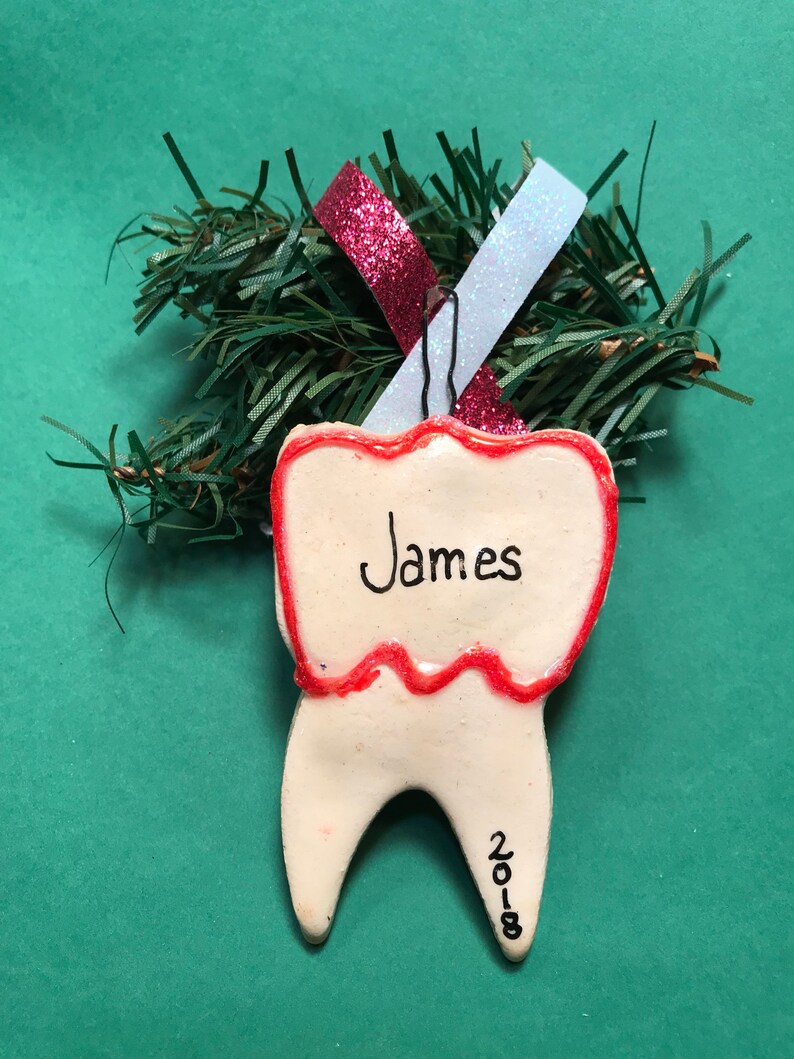Tooth Personalized Dough Ornament Christmas Ornament Salt Etsy