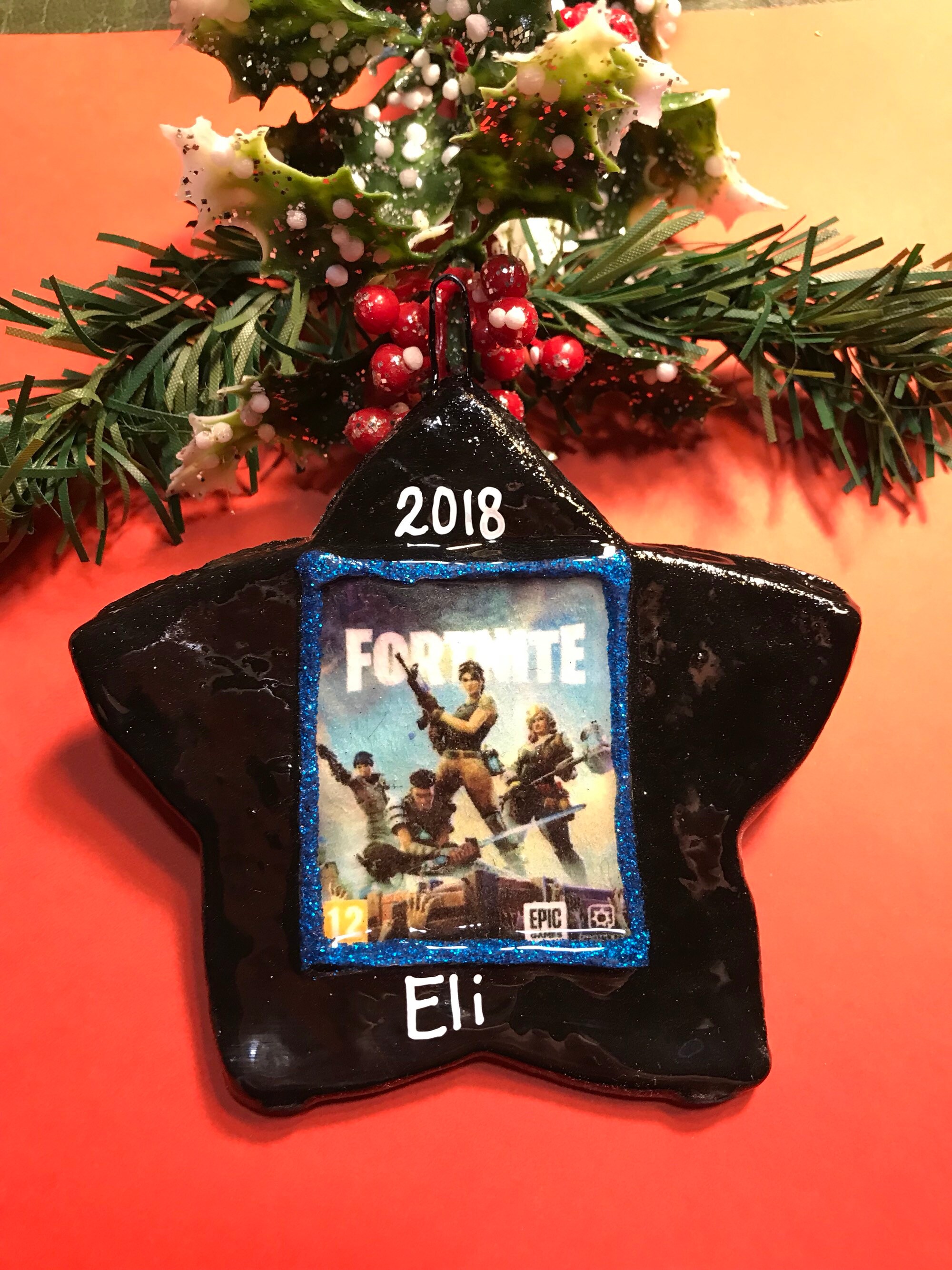 Personalized Christmas Ornament Fortnite Ornament Salt Dough Etsy